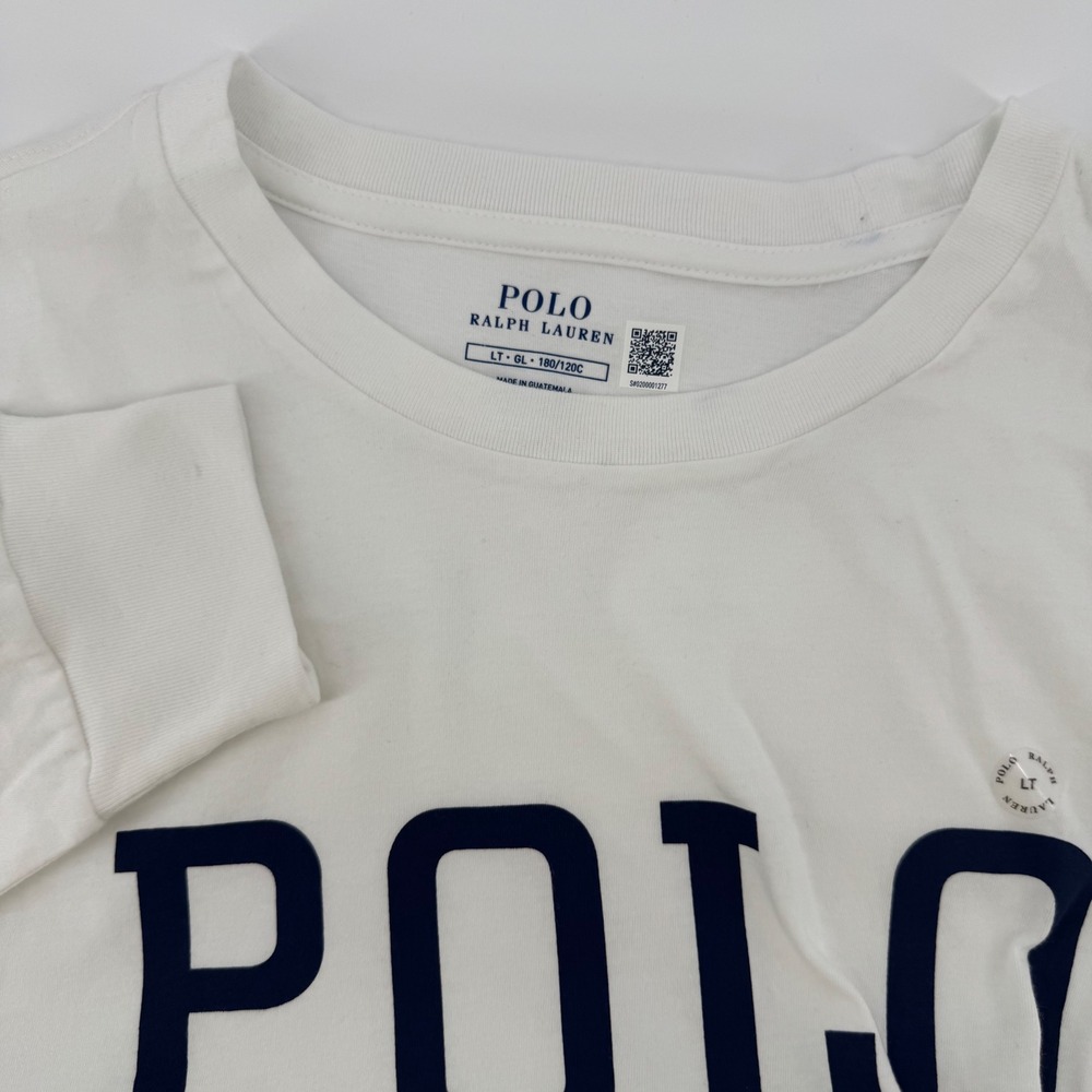 Polo Ralph Lauren White Long Sleeve T-Shirt Mens LT Graphic Tee